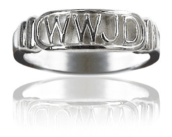 Guys 14KT White Gold WWJD Purity Ring - PurityRings.com
