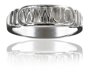 Guys 14KT White Gold WWJD Purity Ring - PurityRings.com