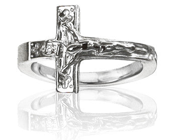 Ladies Silver Crucifix Purity Ring - PurityRings.com