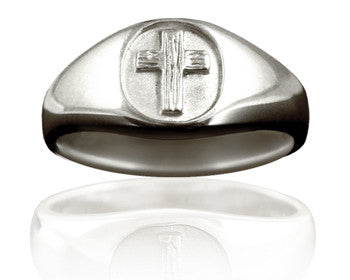 Purity Ring - Guys Sterling Silver Rugged Cross - PurityRings.com