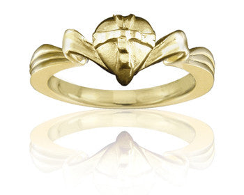 Purity Ring - Girls 14K Yellow Gold Gift-Wrapped Heart - PurityRings.com