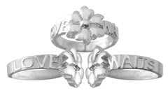 Girls Christian Purity Ring in Silver - Purity Petals - PurityRings.com
