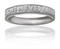 Girls Purity Ring "LOVE NEVER FAILS" in Silver - PurityRings.com
