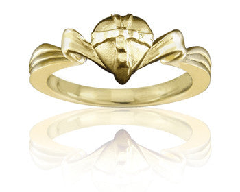 Purity Ring - Girls 14K Yellow Gold Gift-Wrapped Heart - PurityRings.com
