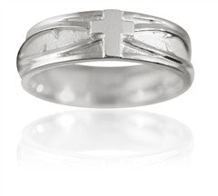 Purity Ring - Guys Cross and Crown of Thorns in Silver - PurityRings.com
