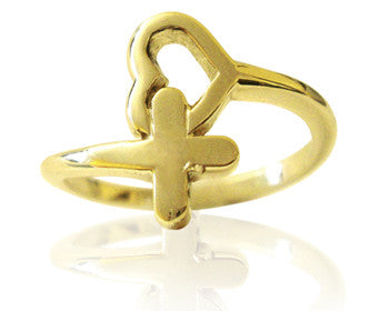 Purity Ring - Protected Heart in 14K Yellow Gold